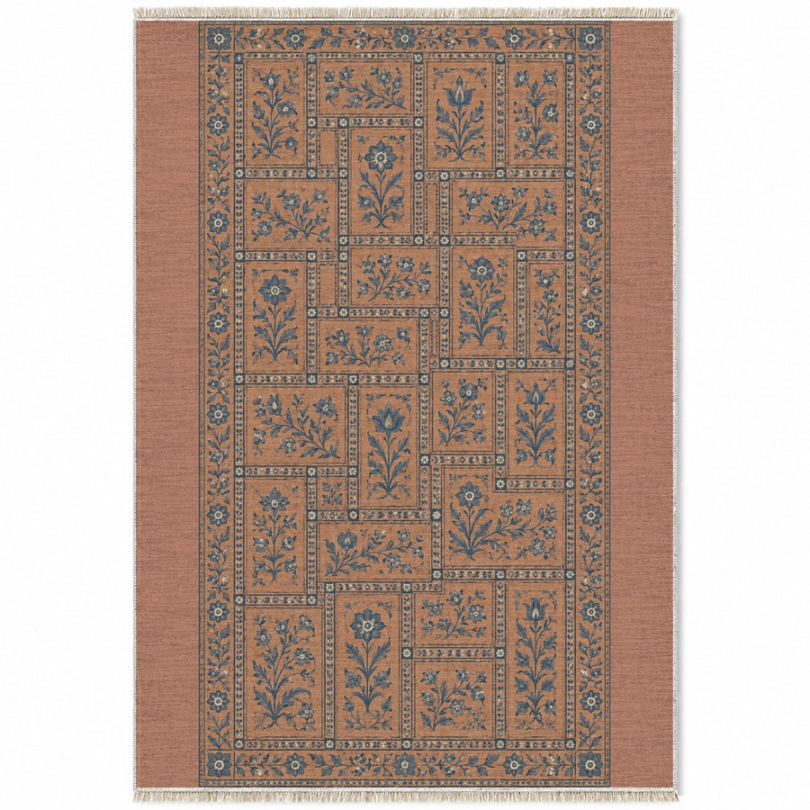 Heritage Tiles Clay & Denim Vintage Washable Rug