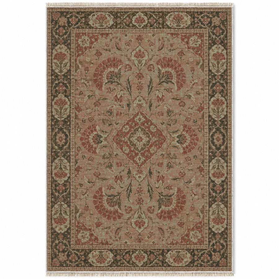Imperial Carnation Clay & Sage Ottoman Washable Rug