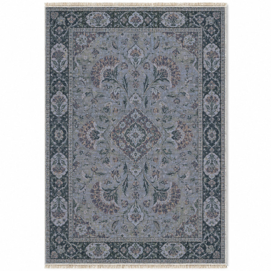 Imperial Carnation Mineral Blue Ottoman Washable Rug