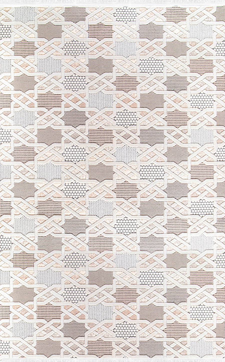Ivory & Blush Moroccan Trellis Area Rug | Boyut BY003