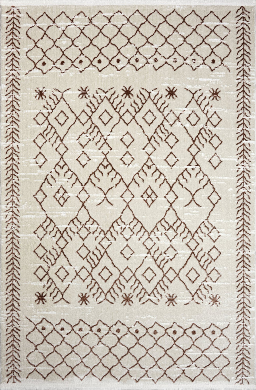 Ivory & Brown Berber Area Rug | Jasmine 1453