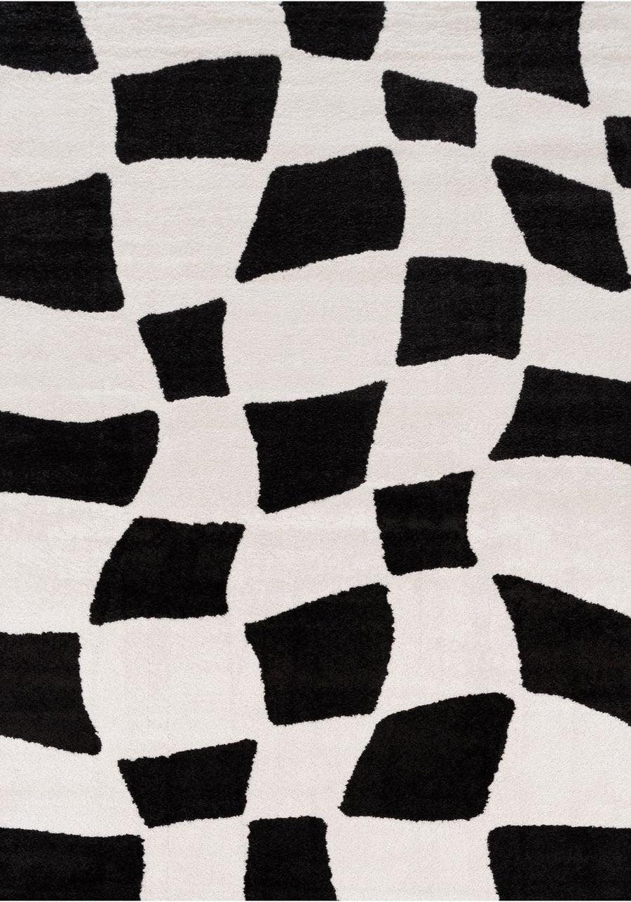 Joli Checkered Black & White Rug