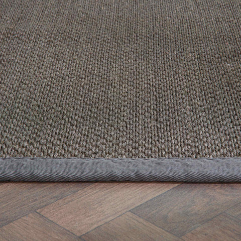 Bordered Dark Grey Non-Slip Sisal Rug