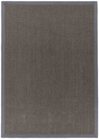 Bordered Dark Grey Non-Slip Sisal Rug
