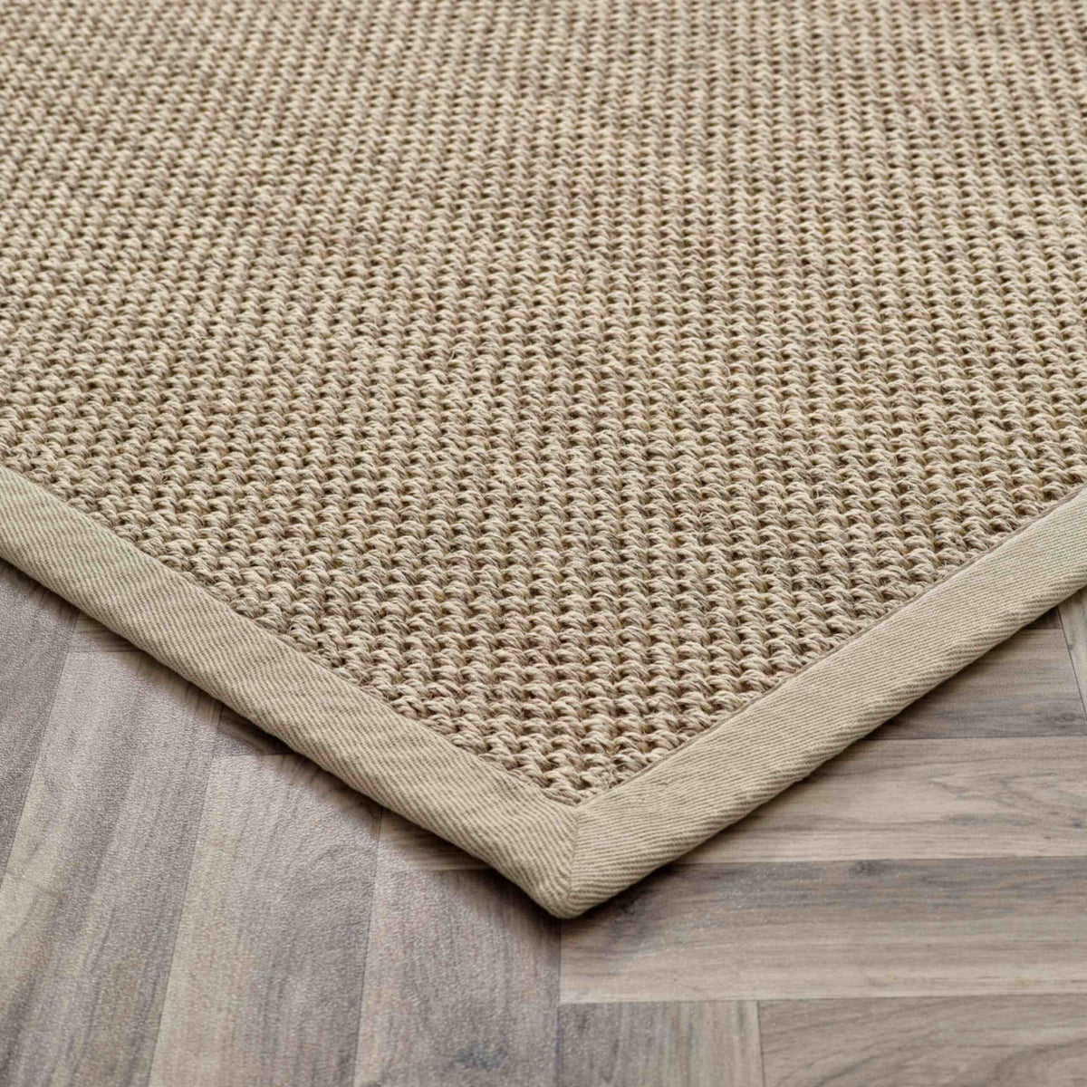Bordered Light Beige Non-Slip Sisal Rug — room photo 4