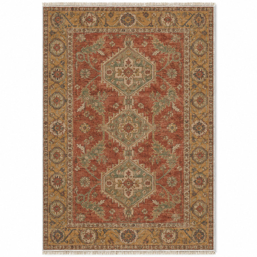 Kars Angular Court Brown Anatolian Washable Rug