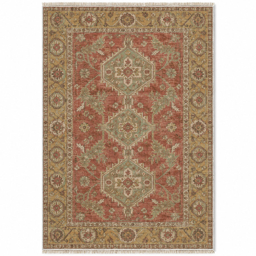 Kars Angular Court Clay & Sage Anatolian Washable Rug
