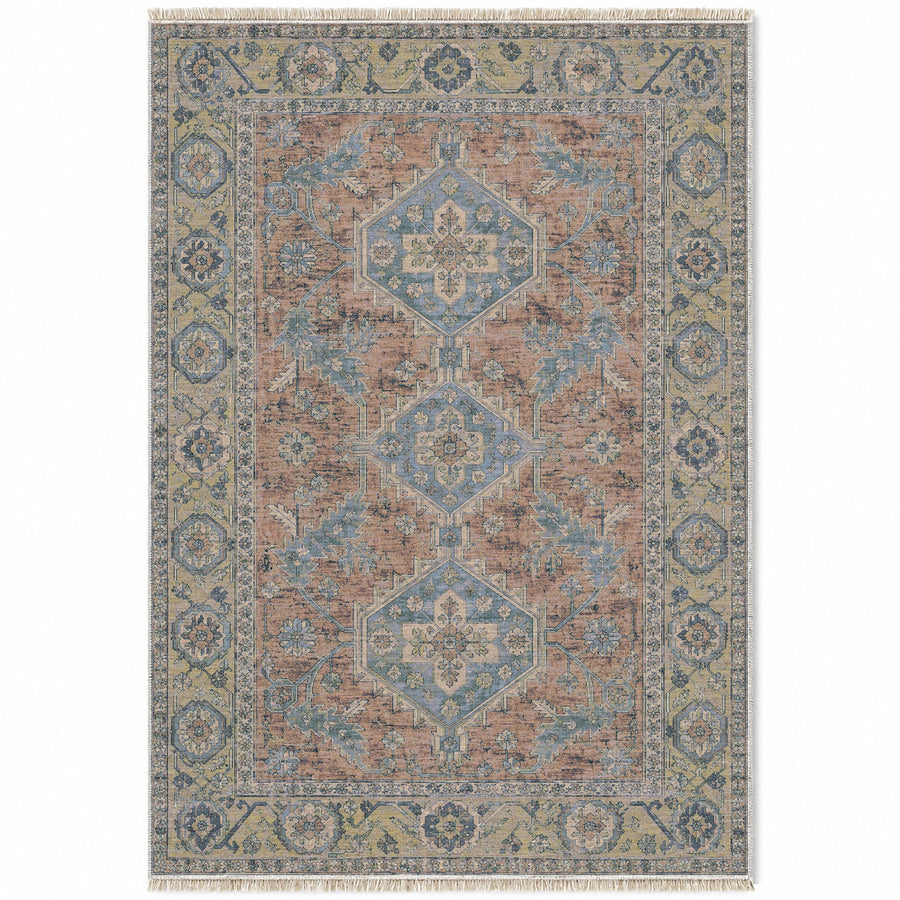 Kars Angular Court Mineral Blue Anatolian Washable Rug