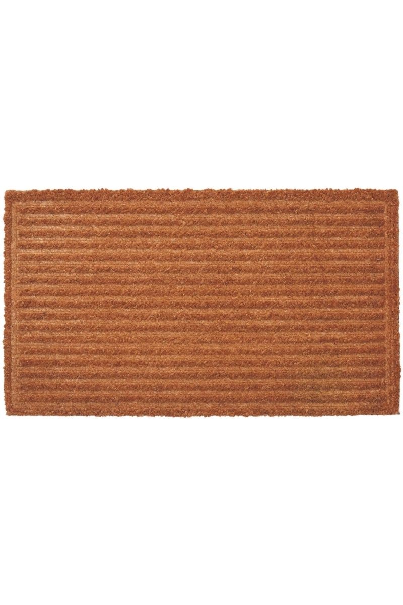 Coir Striped Pressed Mats 40x70 cm | 137 in Brown — top view