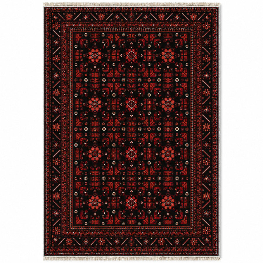 Khal Mohammadi Black Afghan Washable Rug