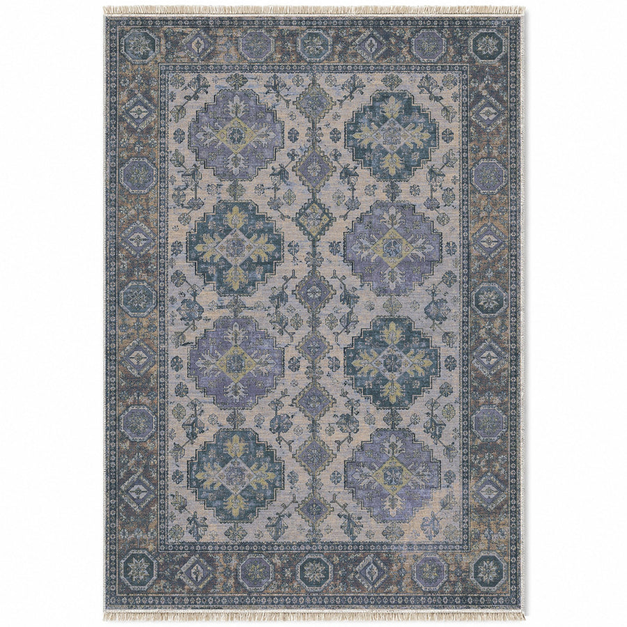 Large Gul Pair Mineral Blue Afghan Washable Rug