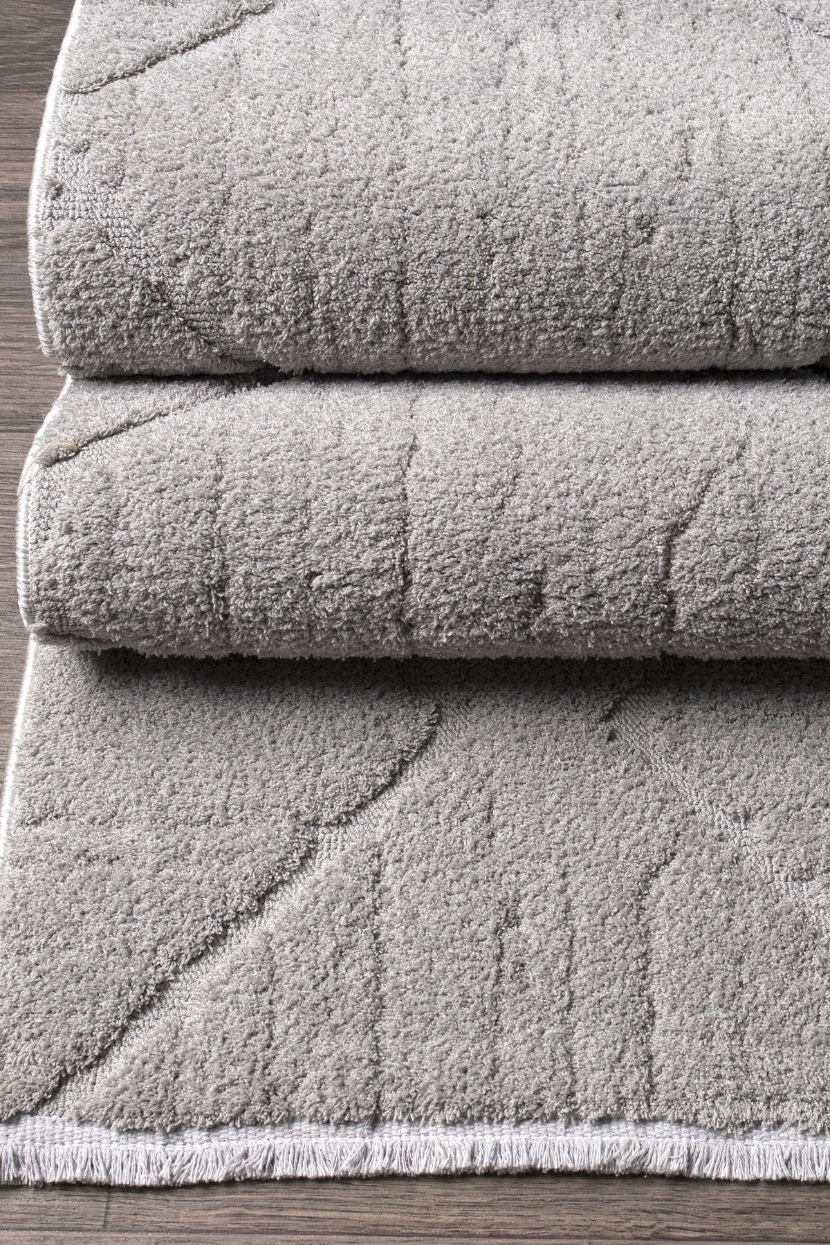Light Grey Diamond Relief Area Rug pile close-up