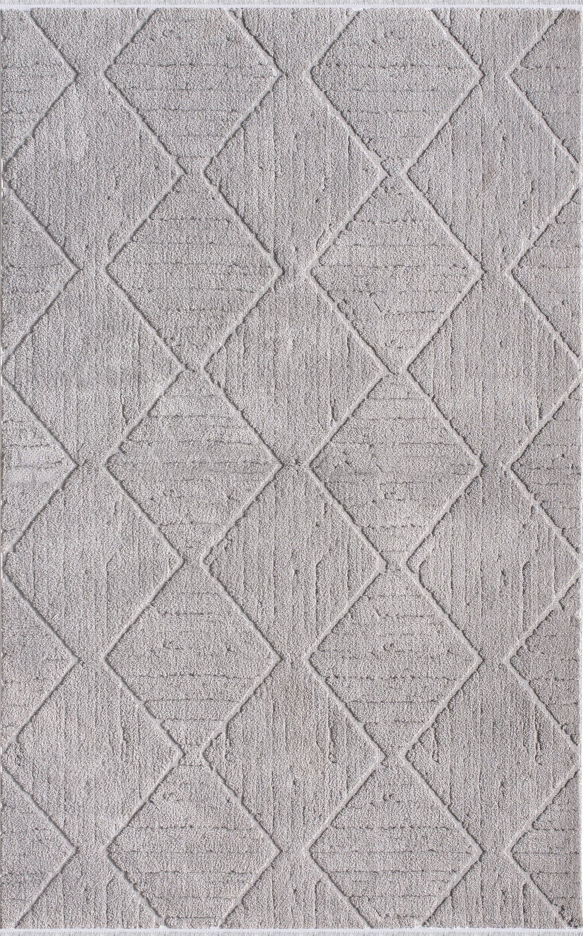 Light Grey Diamond Relief Area Rug JL002 top view