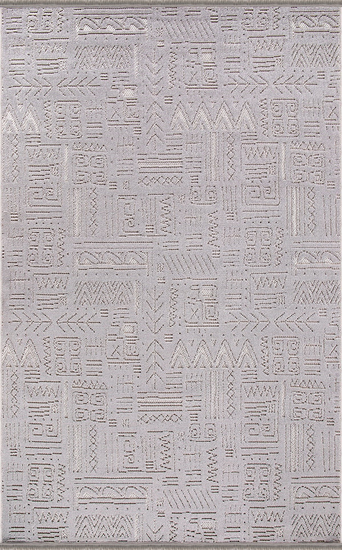 Light Grey Sisal-Look Texture Area Rug LP001 top view