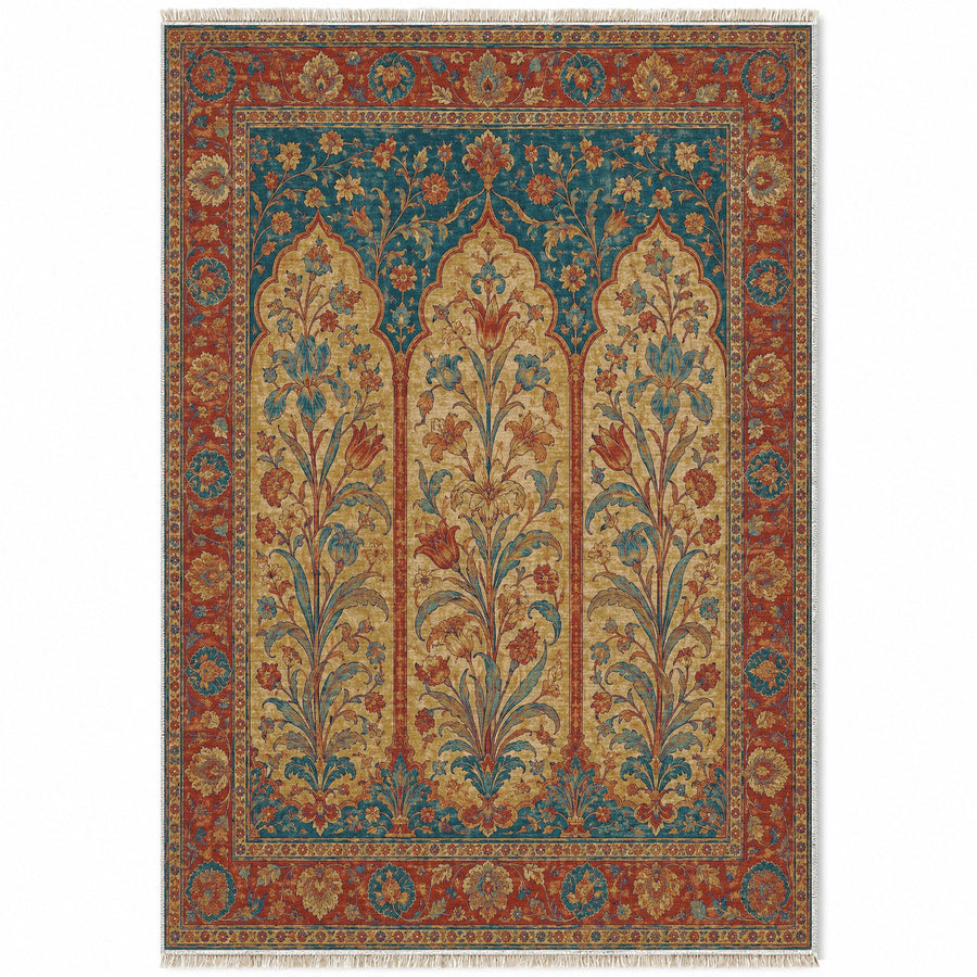 Lily Niches Peacock & Ochre Mughal Washable Rug