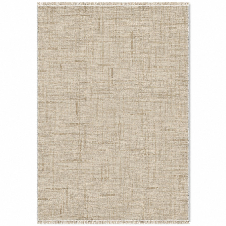 Linen Grain Ivory & Oat Textured Washable Rug