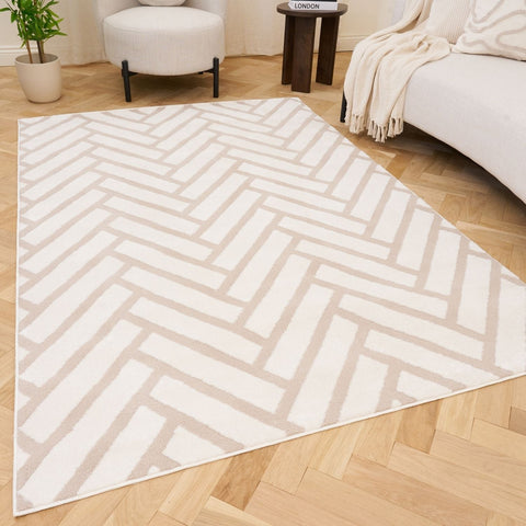 Loft Chevron Beige Rug