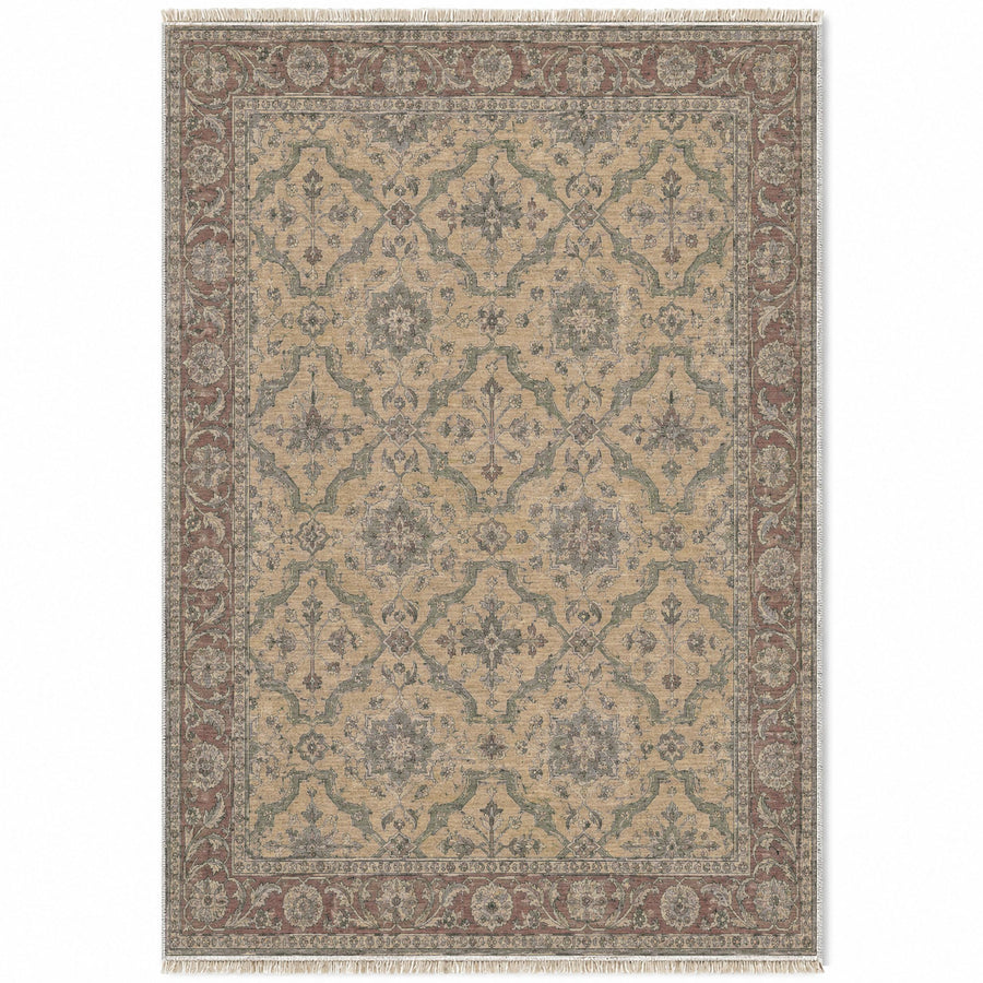 Lotto Lattice Graphite & Linen Ushak Washable Rug