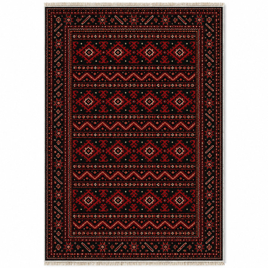 Maimana Kilim Black Afghan Washable Rug