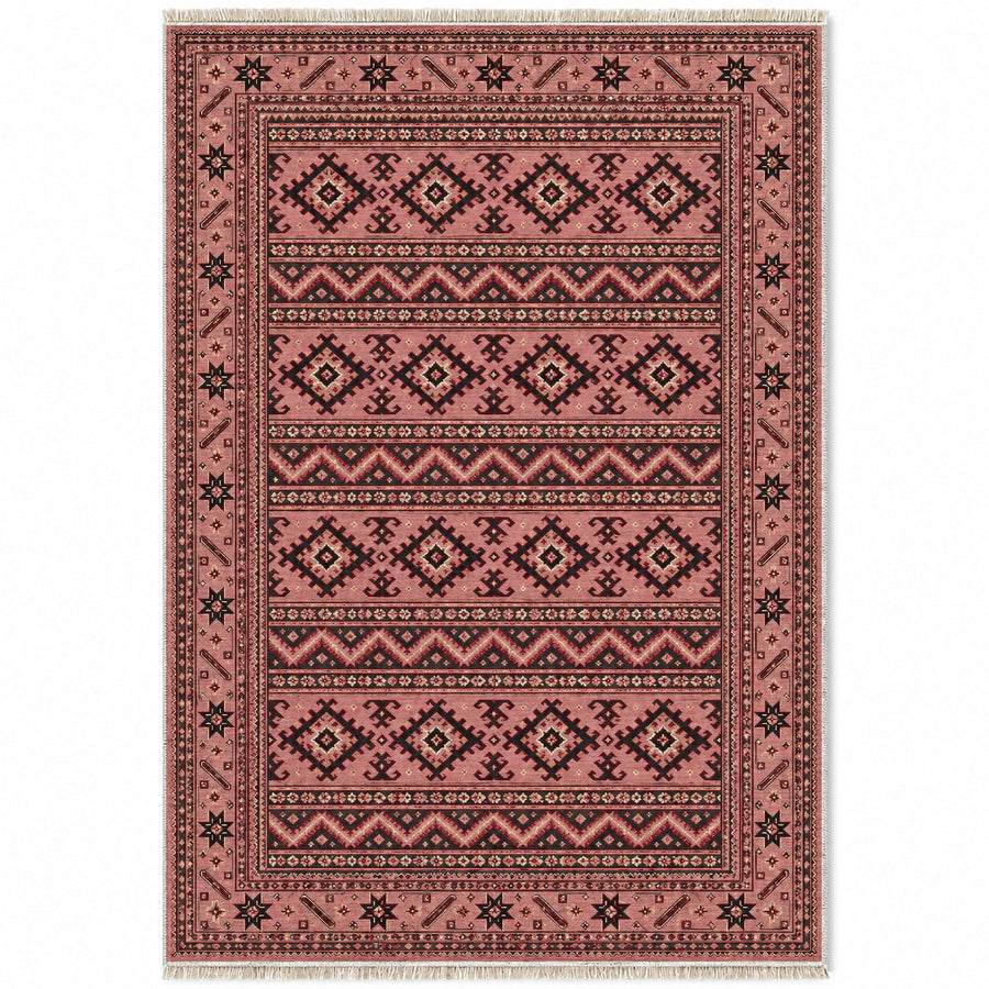 Maimana Kilim Faded Pink Afghan Washable Rug