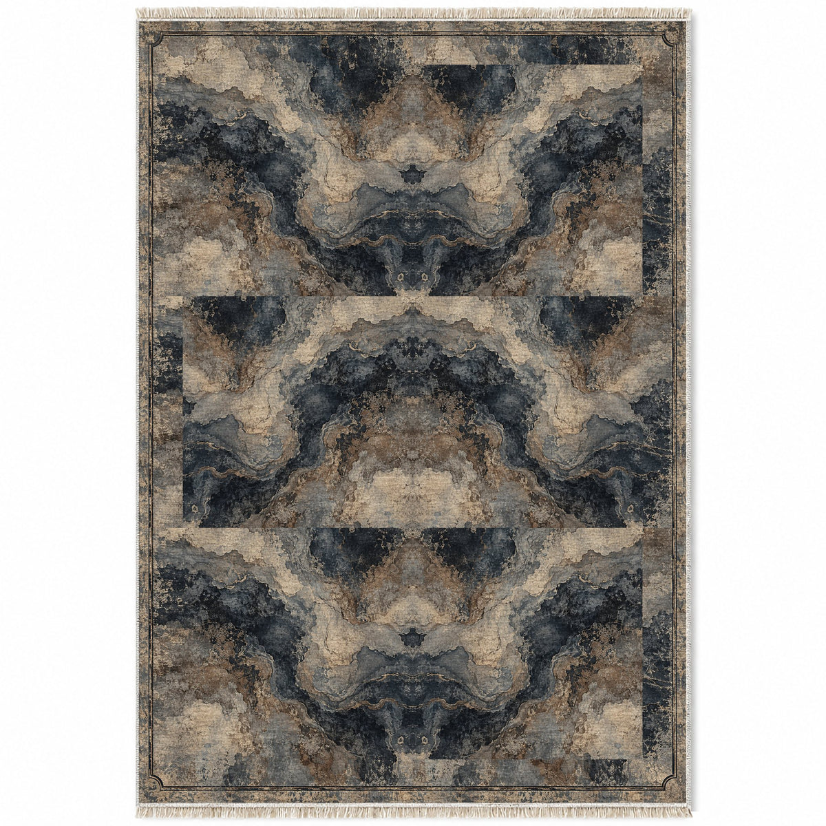 Marble Nocturne Quiet Neutral washable rug top view