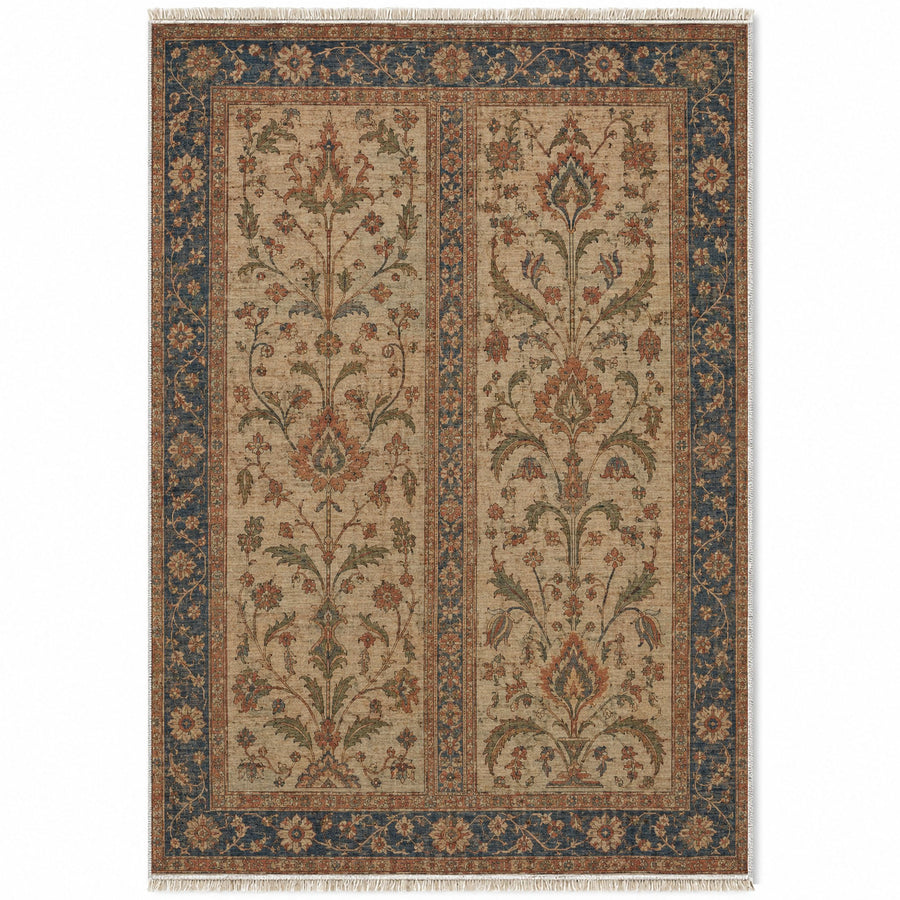 Meğri Panels Brown & Beige Anatolian Washable Rug