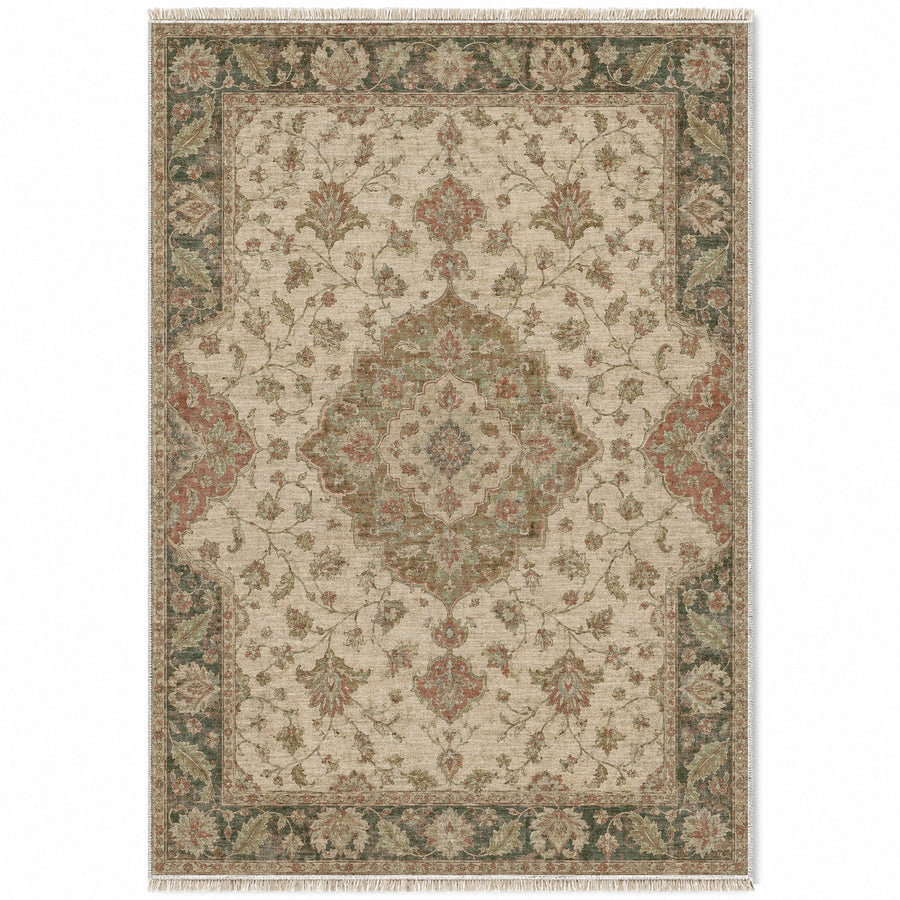 Medallion Reverie Clay & Sage Ushak Washable Rug