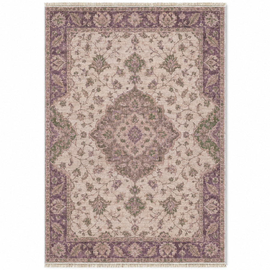 Medallion Reverie Rose & Olive Ushak Washable Rug