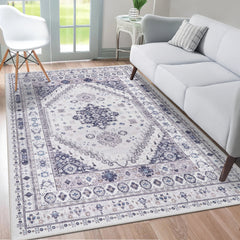Rugs Depot - Modern Beige Floral Washable Rug - Design KELIM2001