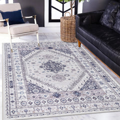 Rugs Depot - Modern Beige Floral Washable Rug - Design KELIM2001
