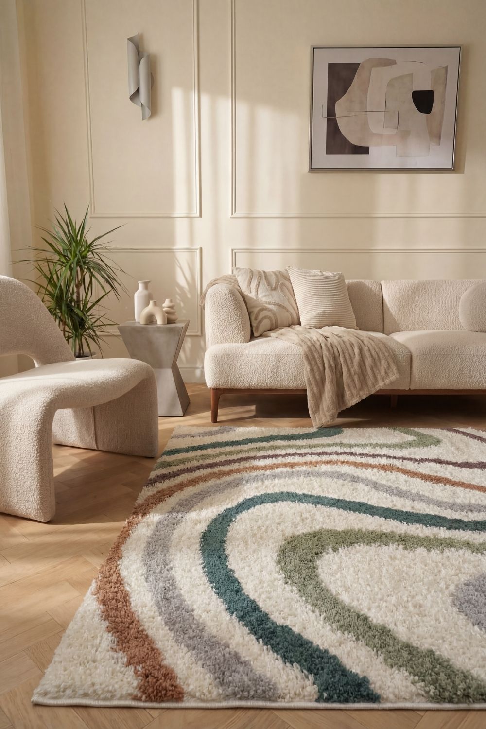 Moodi Shaggy Multicolour Mirage Rug — room photo 8
