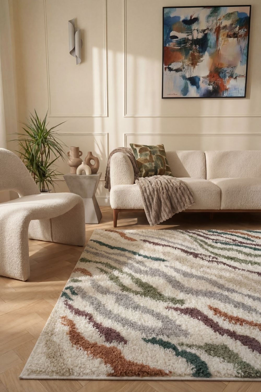 Moodi Shaggy Multicolour Tidecrest Rug — room photo 2