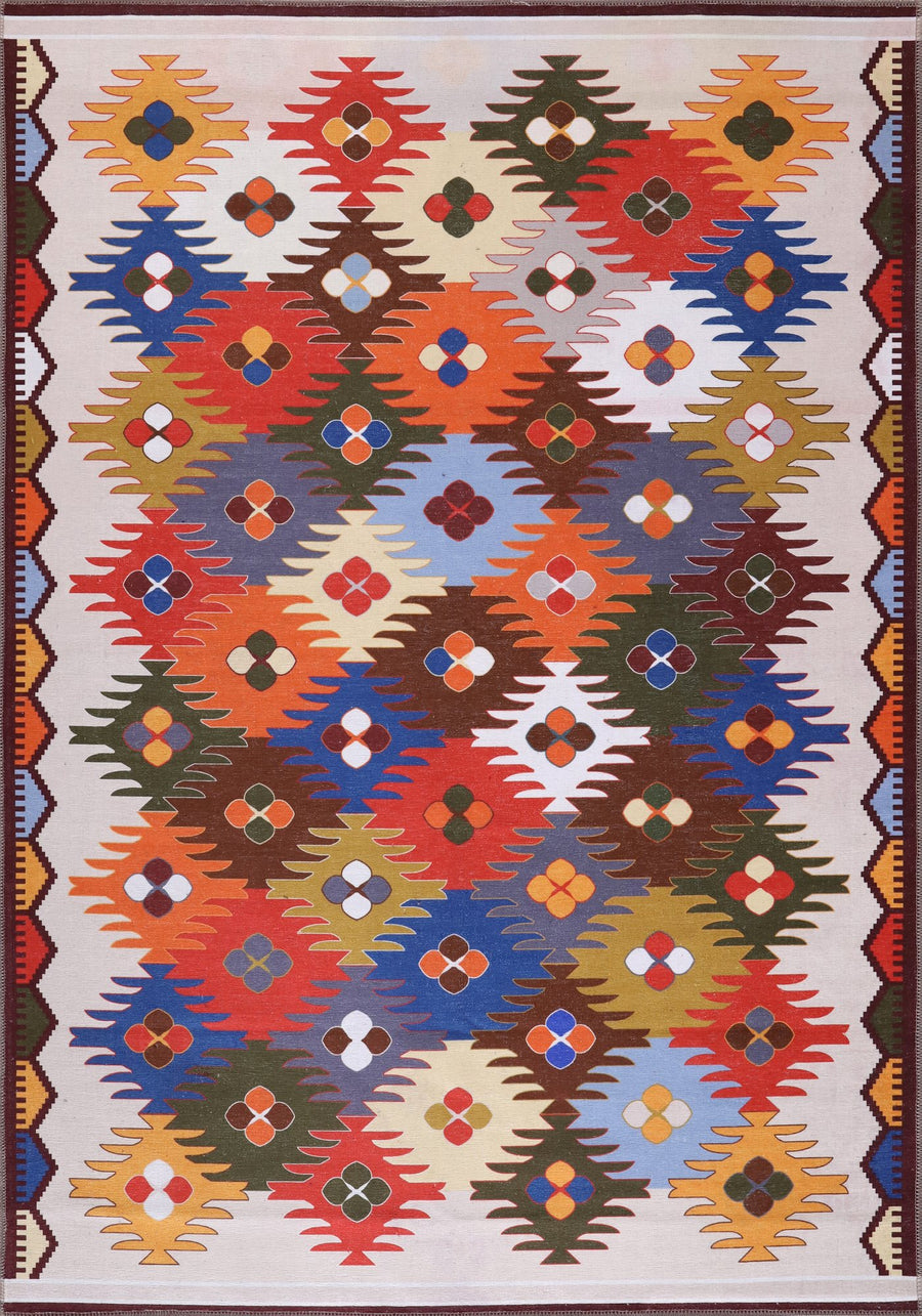 Multicolour Kilim Washable Rug | 303