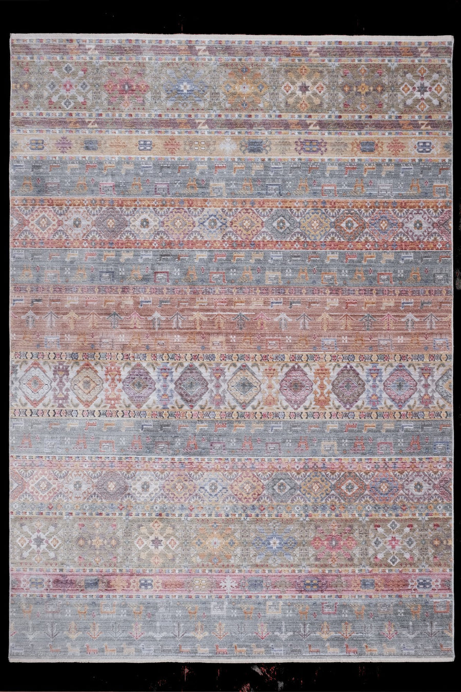 Multicolour Vintage Gabbeh Stripe Area Rug | Decor 1498