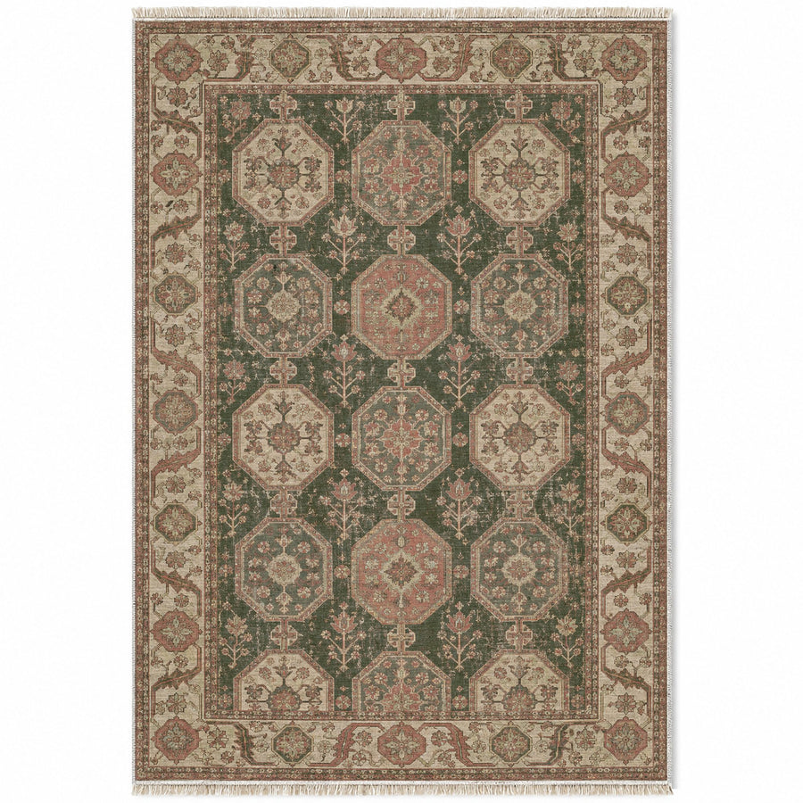 Octagon Towers Clay & Sage Seljuk Washable Rug
