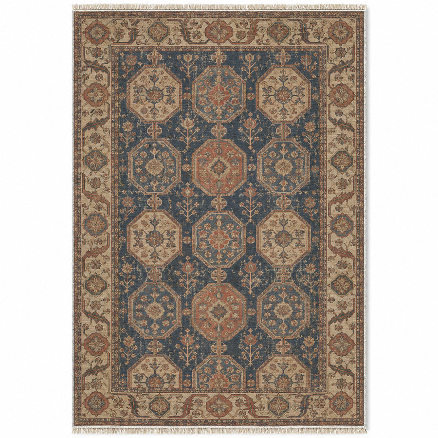 Octagon Towers Grey & Brown Seljuk Washable Rug
