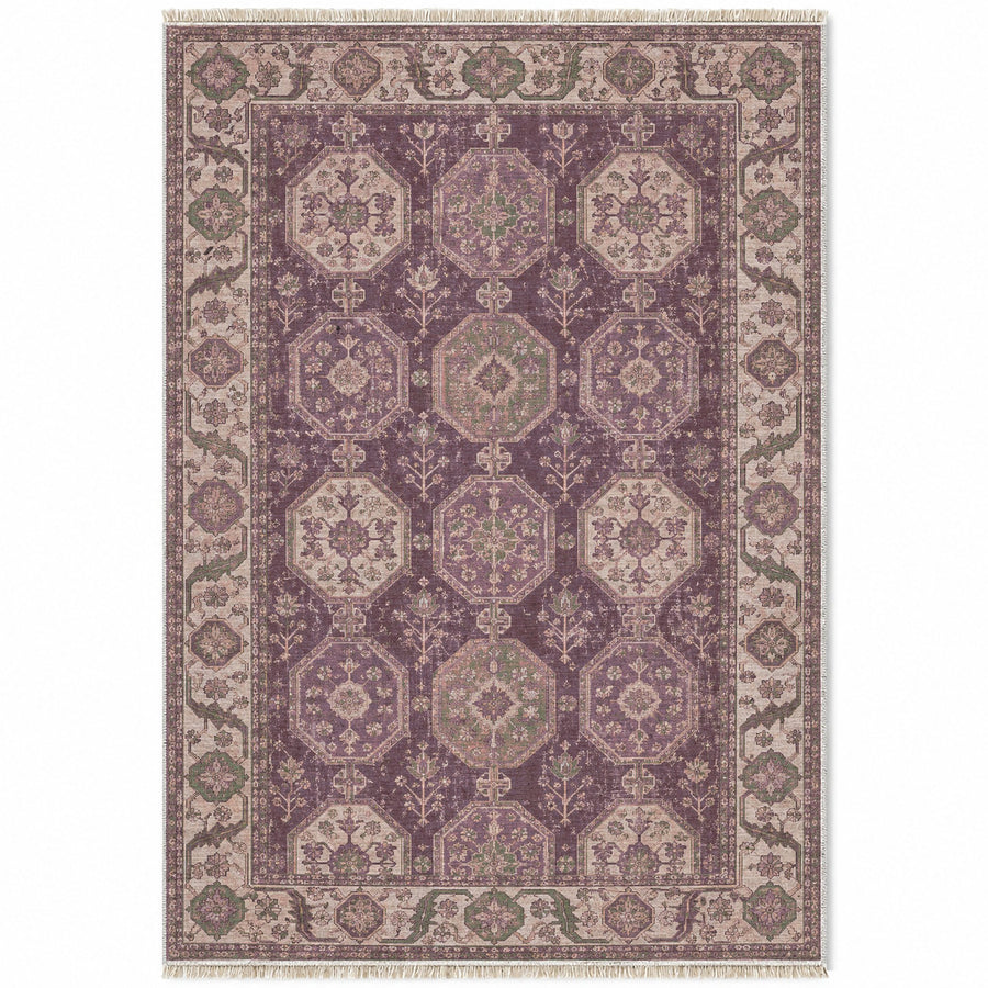 Octagon Towers Rose & Olive Seljuk Washable Rug