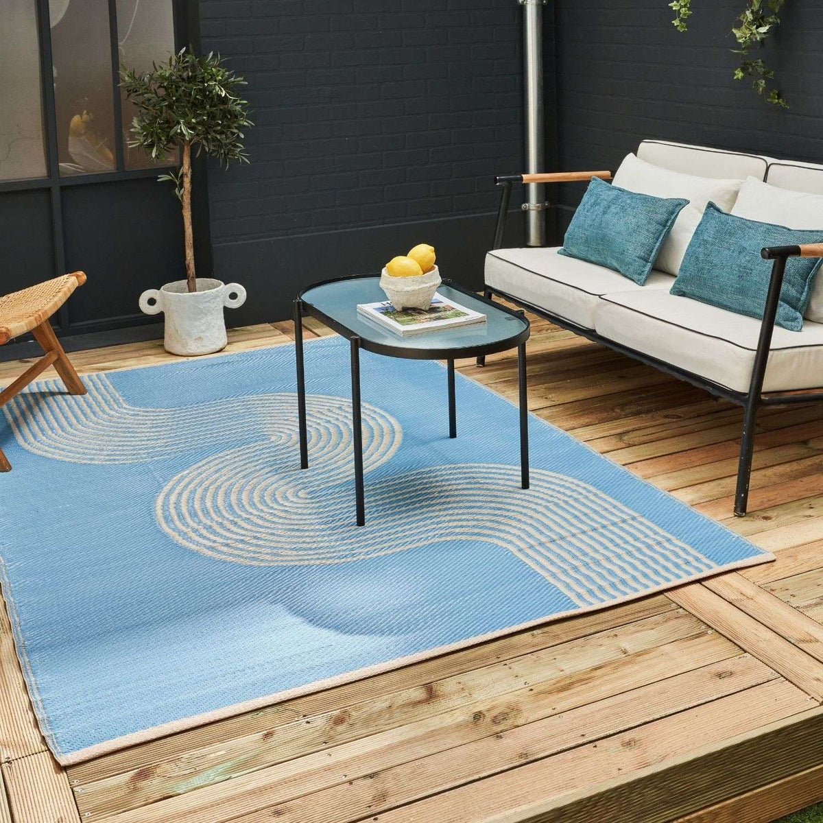 Urban Outdoor Rug Blue & Beige | 1010 — room photo 7