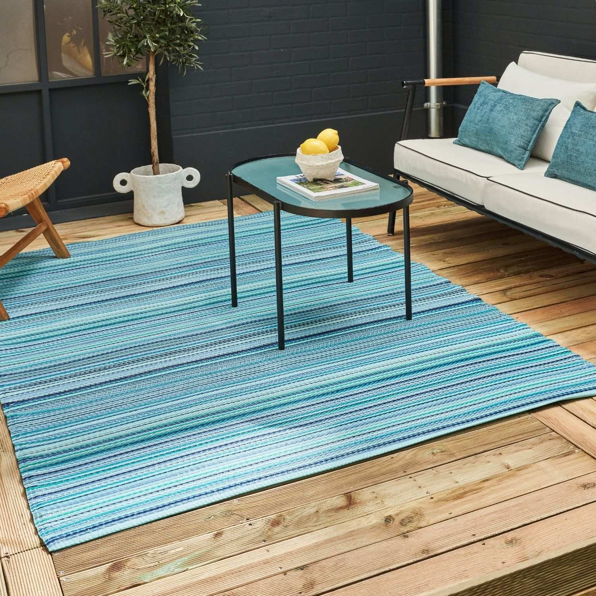 Rainbow Outdoor Rug Blue | 1020 — room photo 5