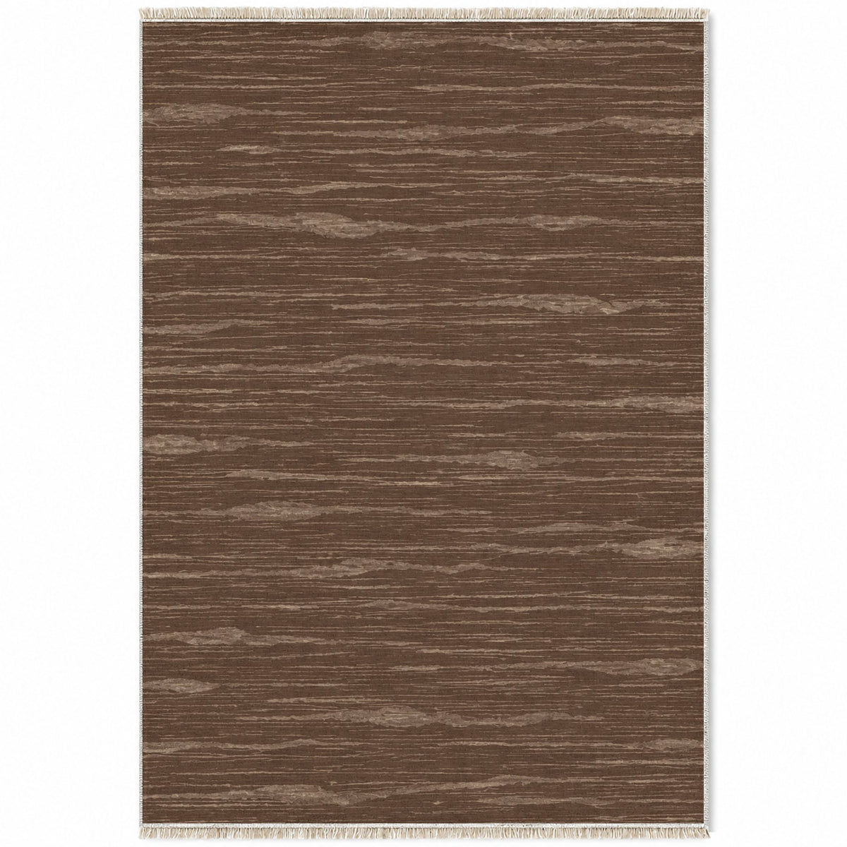 Paper Weave Cocoa & Taupe washable rug top view