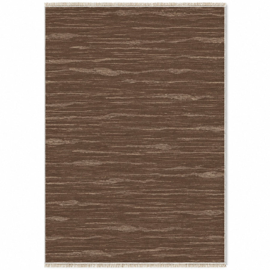 Paper Weave Cocoa & Taupe Textured Washable Rug