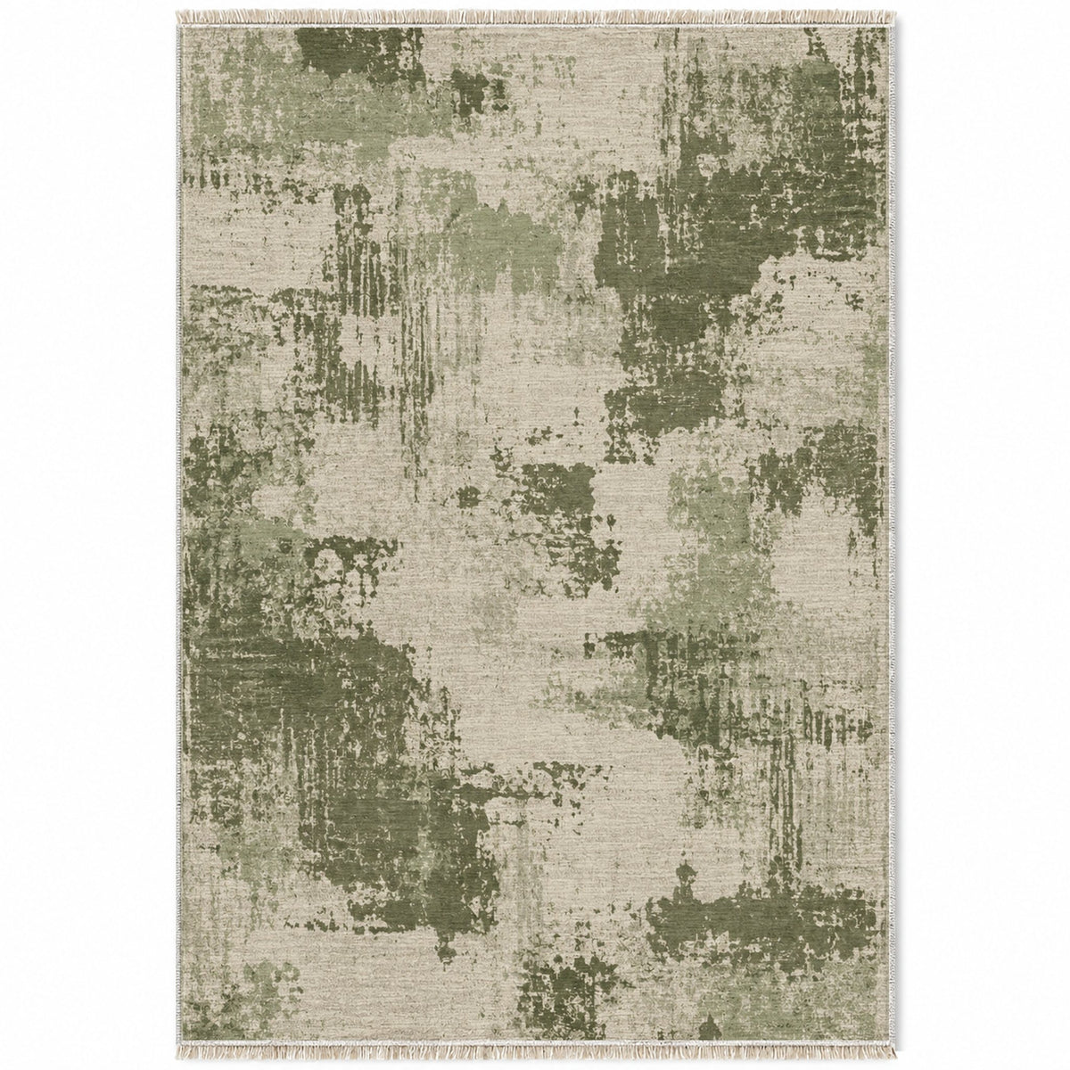 Patina Field Ivory & Sage washable rug top view