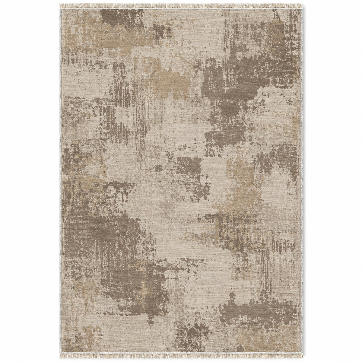 Patina Field Ivory & Taupe washable rug top view