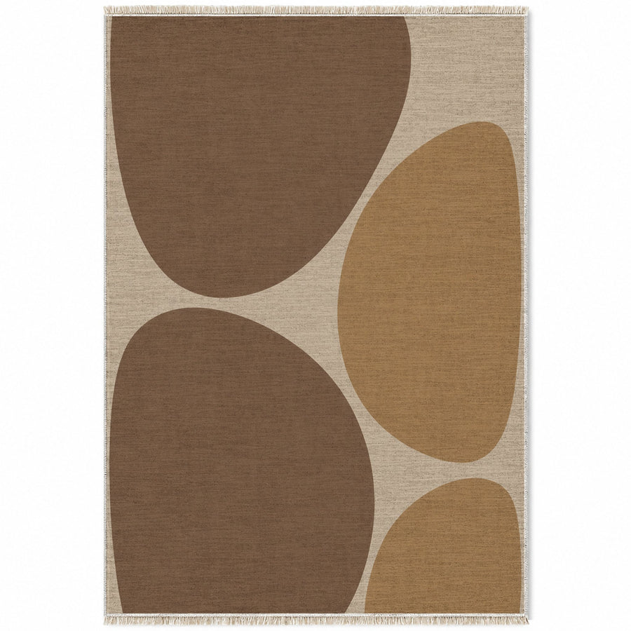 Pebble Forms Oat & Cocoa Organic Washable Rug