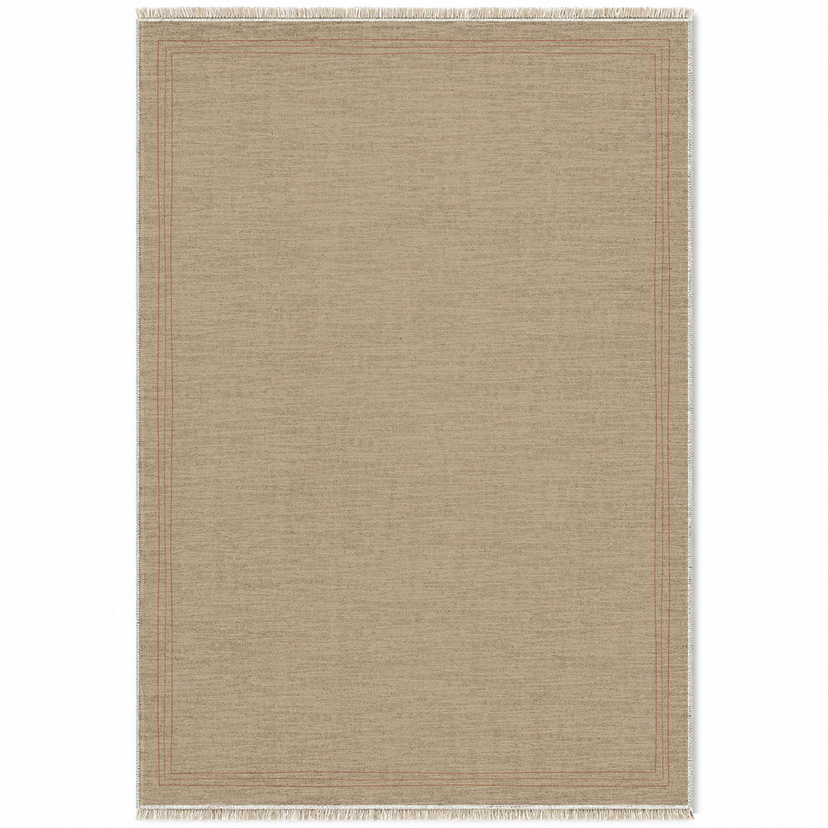 Pencil Edge Sand & Terracotta washable rug top view