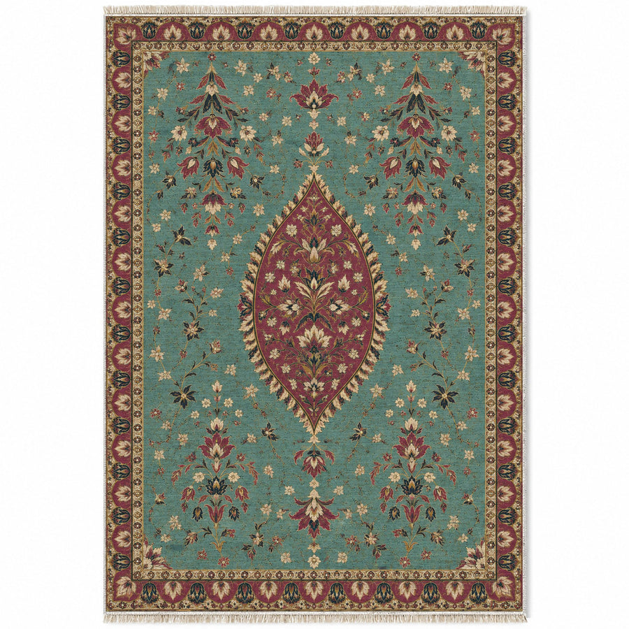 Pendant Almond Court Lagoon & Berry Distressed Washable Rug