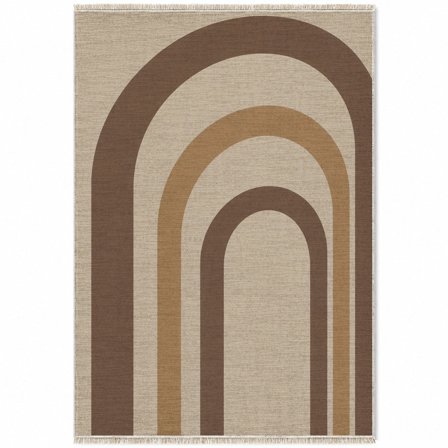 Quiet Arches Oat & Cocoa Organic Washable Rug