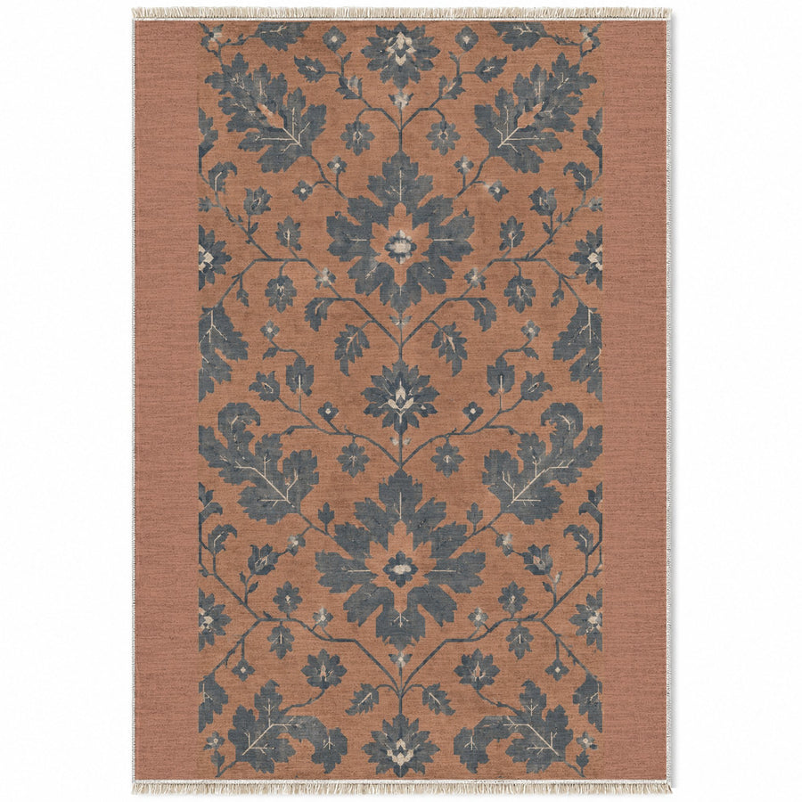 Quiet Oushak Clay & Denim Vintage Washable Rug