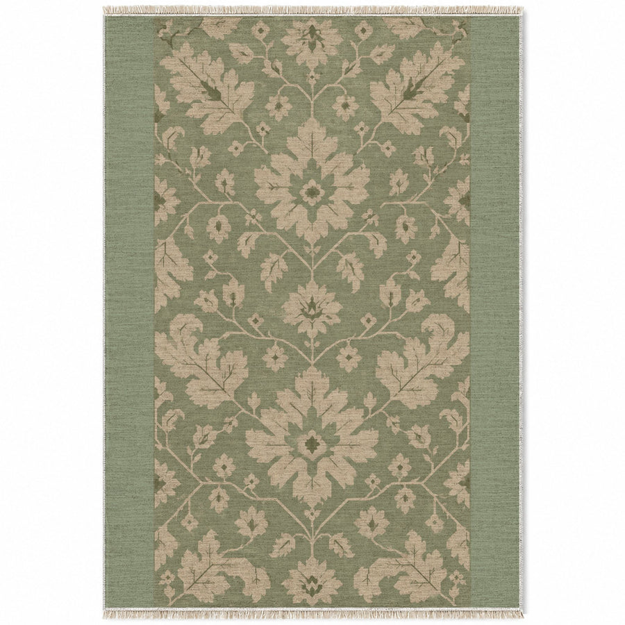 Quiet Oushak Sage & Oat Vintage Washable Rug