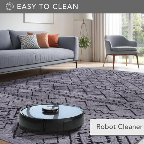 Machine Washable Rug RW1801 – DARK GRAY Soft Chenille